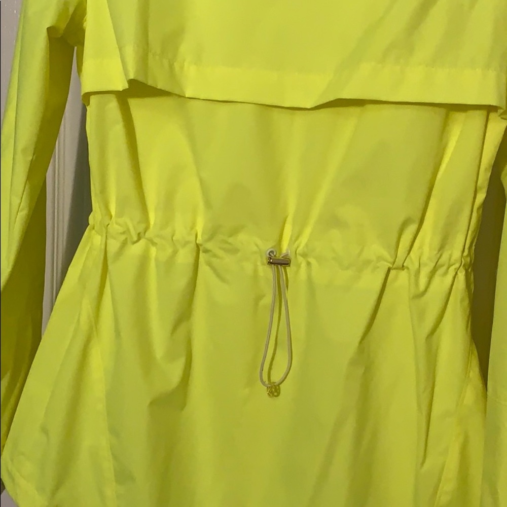 Michael Kors hooded rain jacket. Neon yellow.
